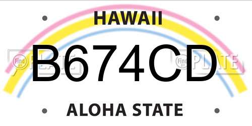 B674CD Hawaii License Plate