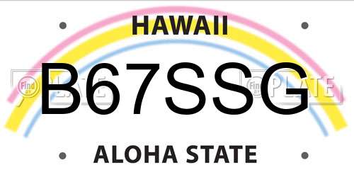 B67SSG Hawaii License Plate