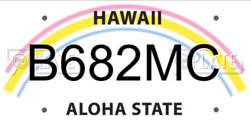 B682MC Hawaii License Plate