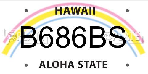 B686BS Hawaii License Plate