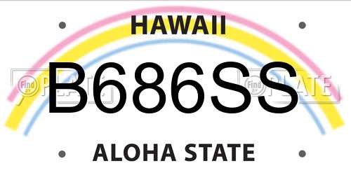 B686SS Hawaii License Plate