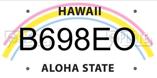 B698EO Hawaii License Plate