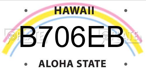 B706EB Hawaii License Plate