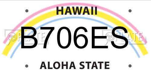 B706ES Hawaii License Plate
