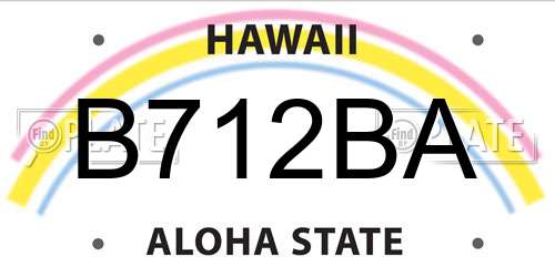 B712BA Hawaii License Plate