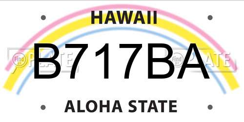 B717BA Hawaii License Plate