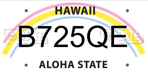 B725QE Hawaii License Plate