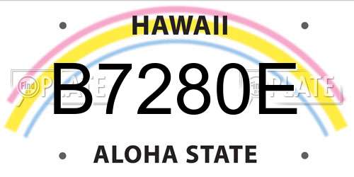 B7280E Hawaii License Plate