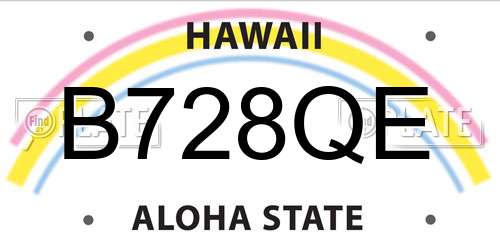 B728QE Hawaii License Plate