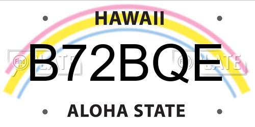 B72BQE Hawaii License Plate