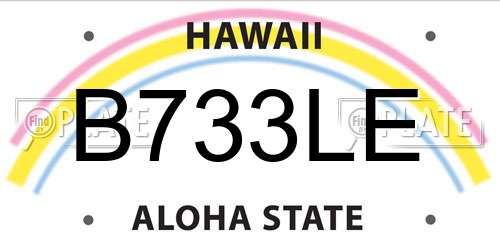 B733LE Hawaii License Plate