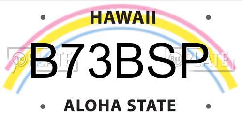 B73BSP Hawaii License Plate