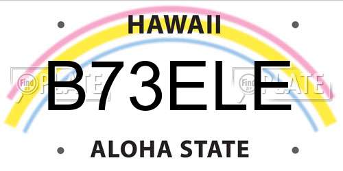 B73ELE Hawaii License Plate