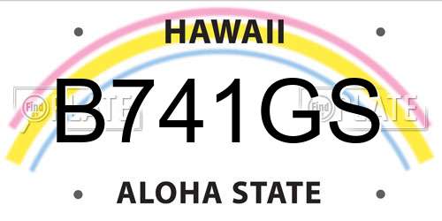 B741GS Hawaii License Plate