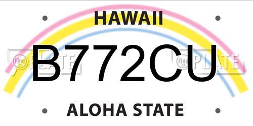 B772CU Hawaii License Plate