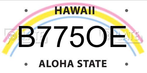 B775OE Hawaii License Plate
