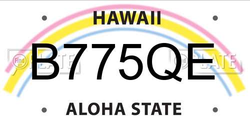 B775QE Hawaii License Plate