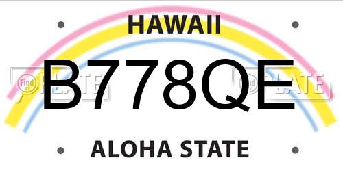 B778QE Hawaii License Plate