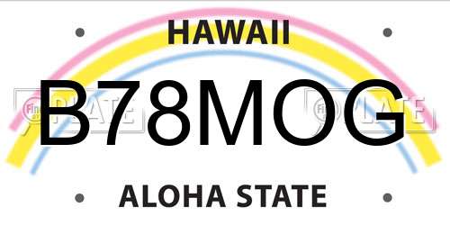 B78MOG Hawaii License Plate