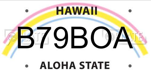 B79BOA Hawaii License Plate