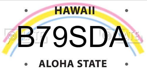 B79SDA Hawaii License Plate