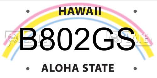 B802GS Hawaii License Plate