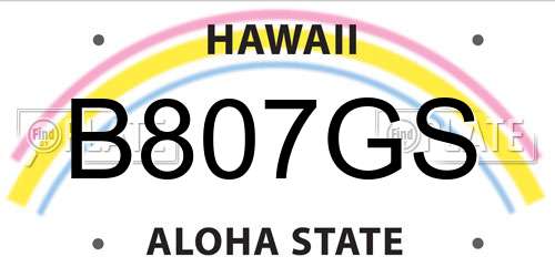 B807GS Hawaii License Plate
