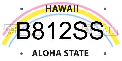B812SS Hawaii License Plate