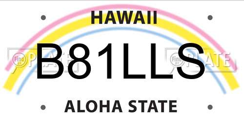 B81LLS Hawaii License Plate