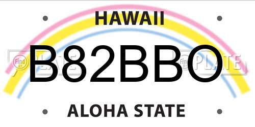 B82BBO Hawaii License Plate