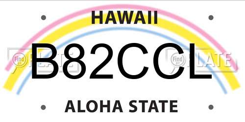 B82CCL Hawaii License Plate