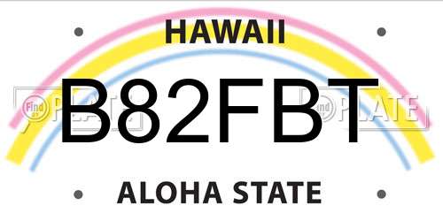 B82FBT Hawaii License Plate