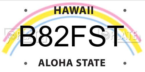 B82FST Hawaii License Plate