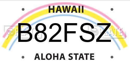 B82FSZ Hawaii License Plate