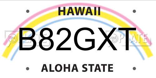 B82GXT Hawaii License Plate