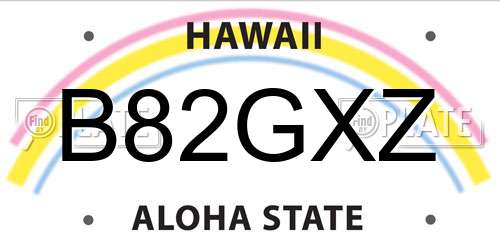 B82GXZ Hawaii License Plate