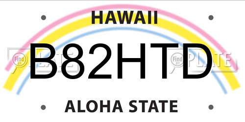 B82HTD Hawaii License Plate
