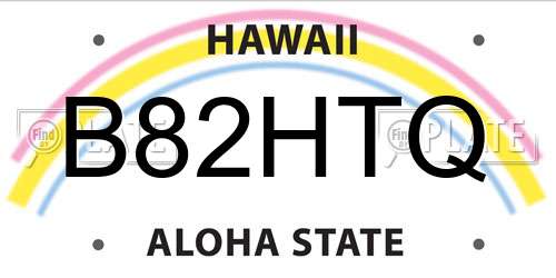 B82HTQ Hawaii License Plate