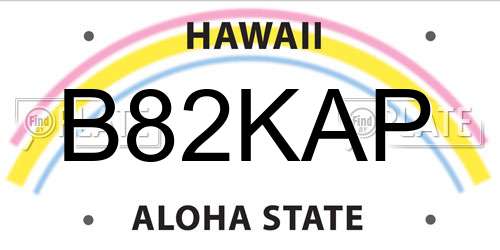 B82KAP Hawaii License Plate