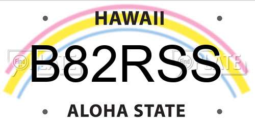 B82RSS Hawaii License Plate