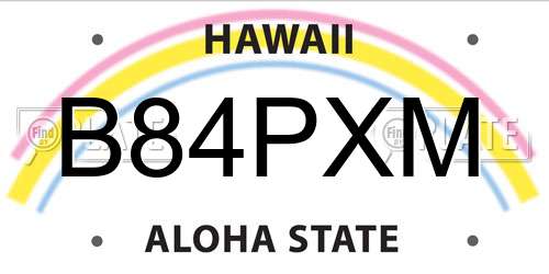 B84PXM Hawaii License Plate