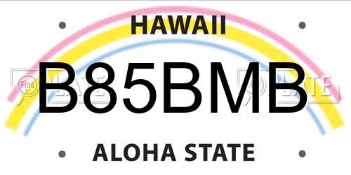 B85BMB Hawaii License Plate