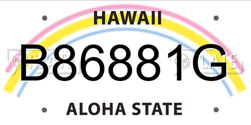B86881G Hawaii License Plate