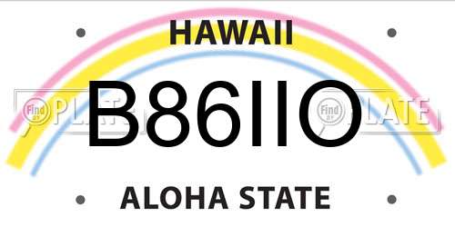 B86IIO Hawaii License Plate