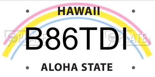 B86TDI Hawaii License Plate