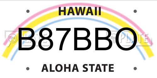 B87BBO Hawaii License Plate