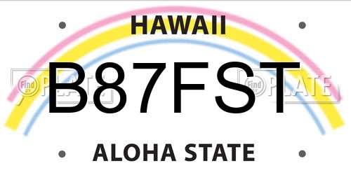 B87FST Hawaii License Plate