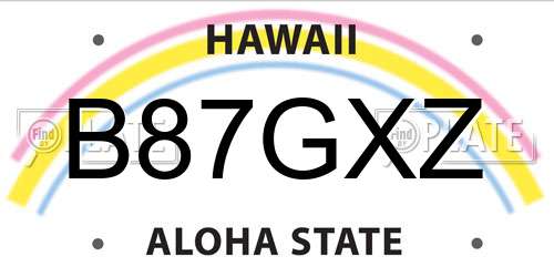 B87GXZ Hawaii License Plate
