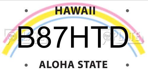 B87HTD Hawaii License Plate