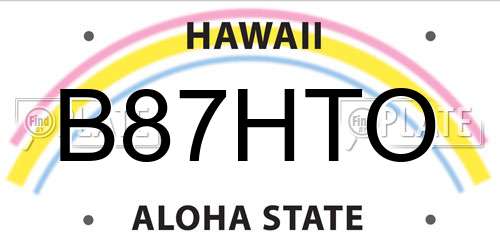 B87HTO Hawaii License Plate